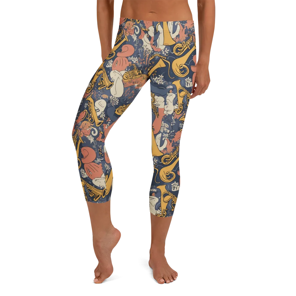 Midnight Brass on Capri Leggings — Front