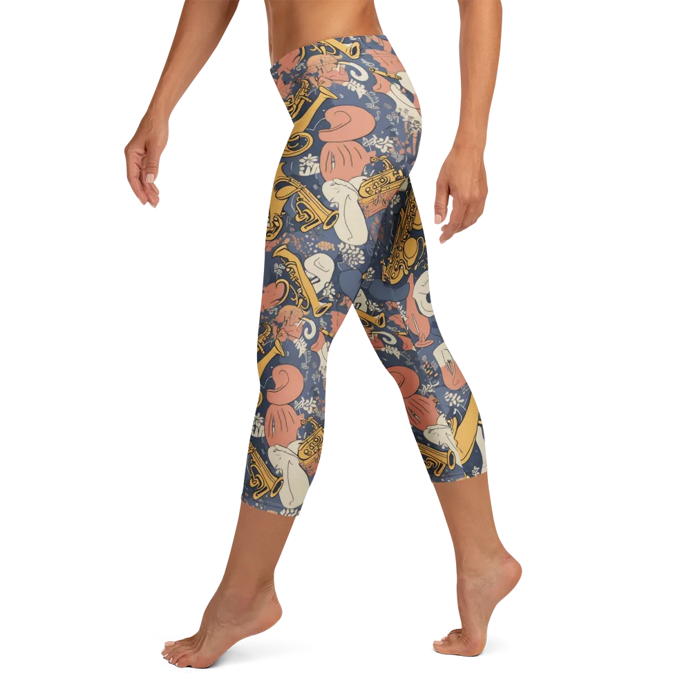 Midnight Brass on Capri Leggings — Left
