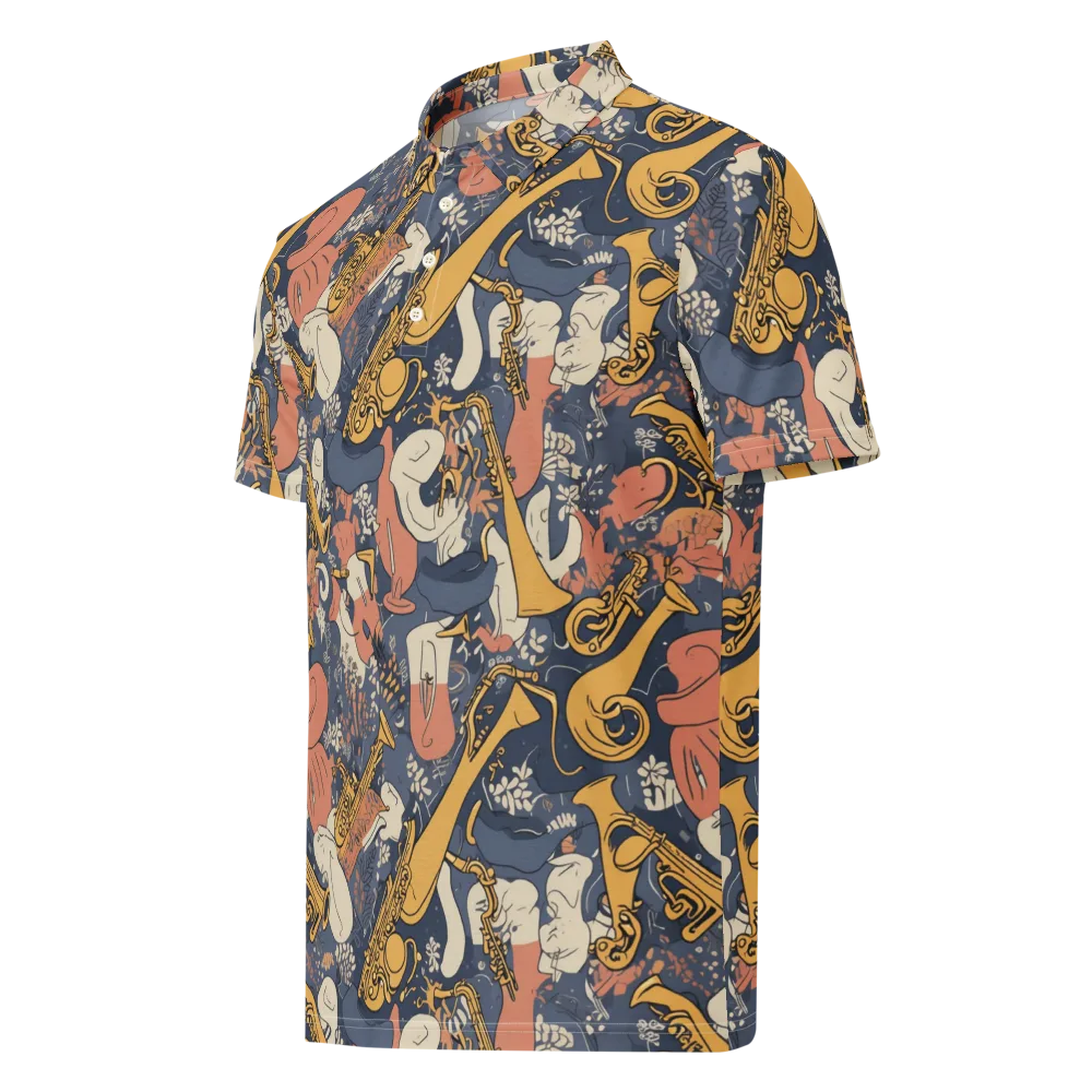 Midnight Brass on Men's Slim Fit Polo Shirt — Left Front