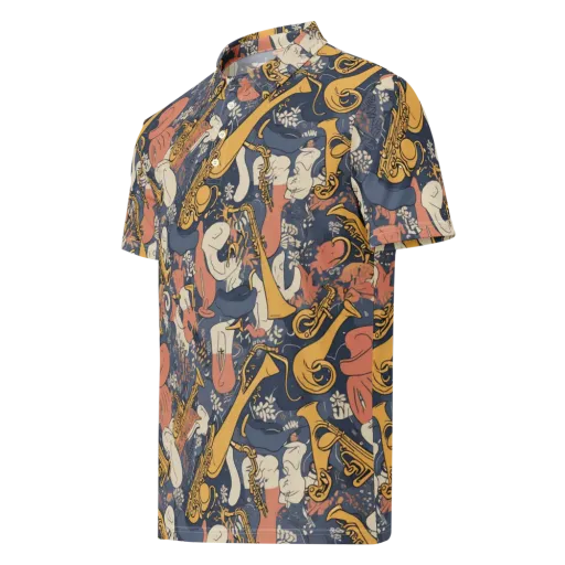 Midnight Brass on a Men's Slim Fit Polo Shirt