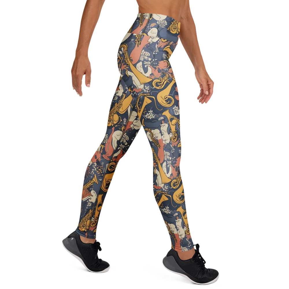 Midnight Brass on Yoga Leggings — Right
