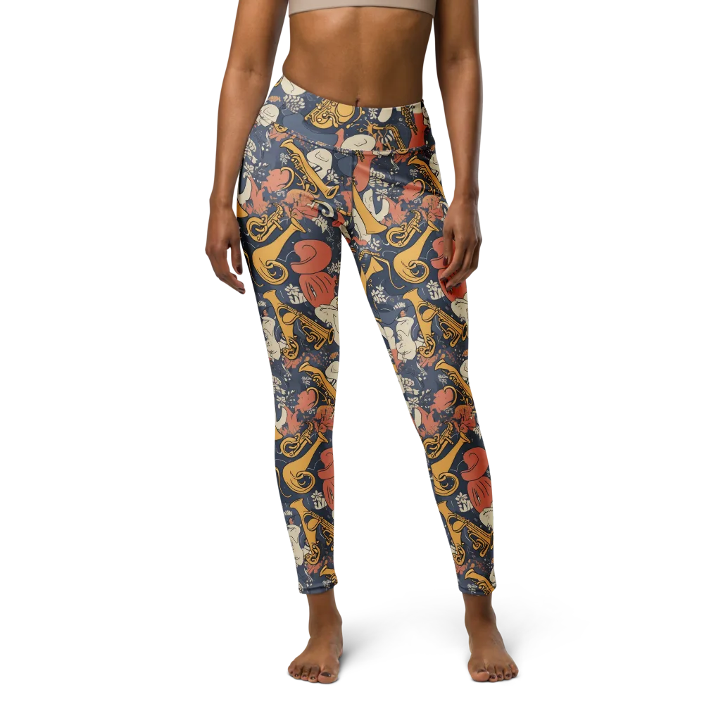 Midnight Brass on Yoga Leggings — Front