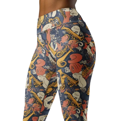 Midnight Brass on a Yoga Leggings