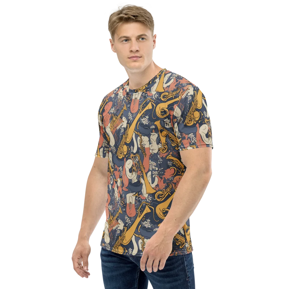 Midnight Brass on Men's Crew Neck T-Shirt — Left