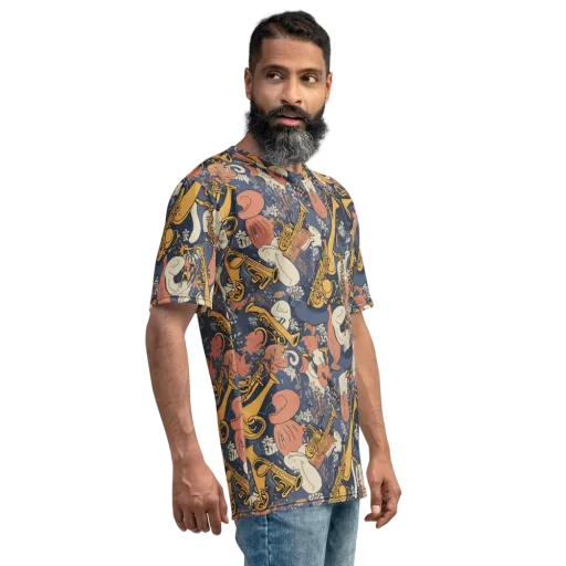 Midnight Brass on a Men's Crew Neck T-Shirt