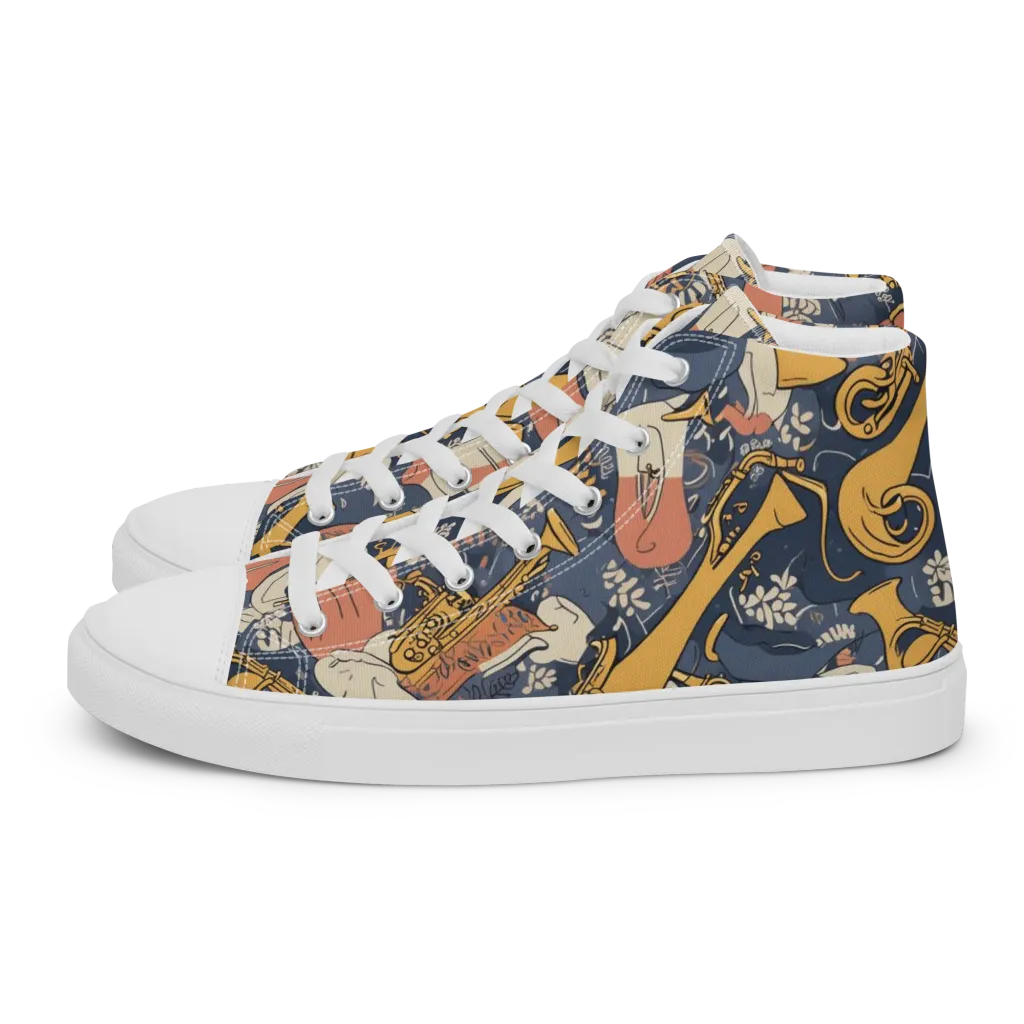 Midnight Brass on Men's High Top Canvas Shoes — Left