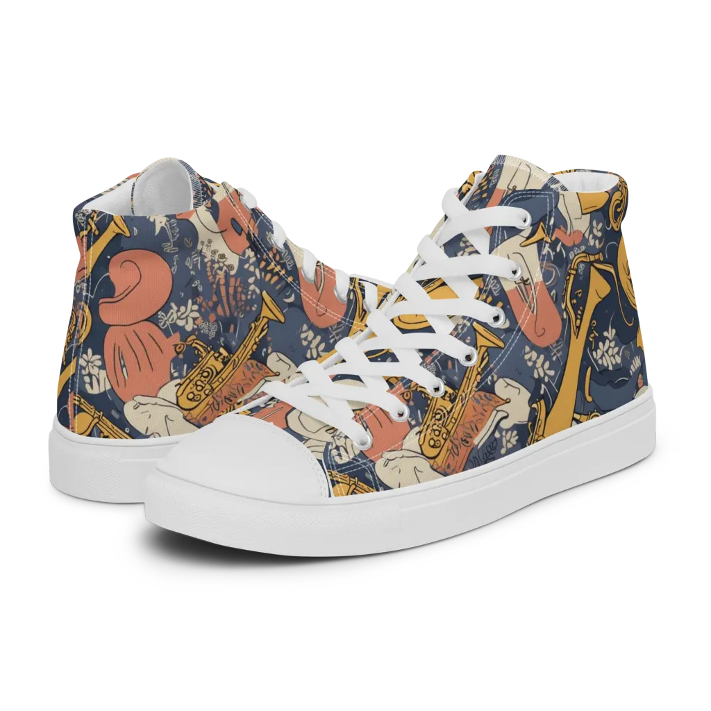 Midnight Brass on Men's High Top Canvas Shoes — Left
