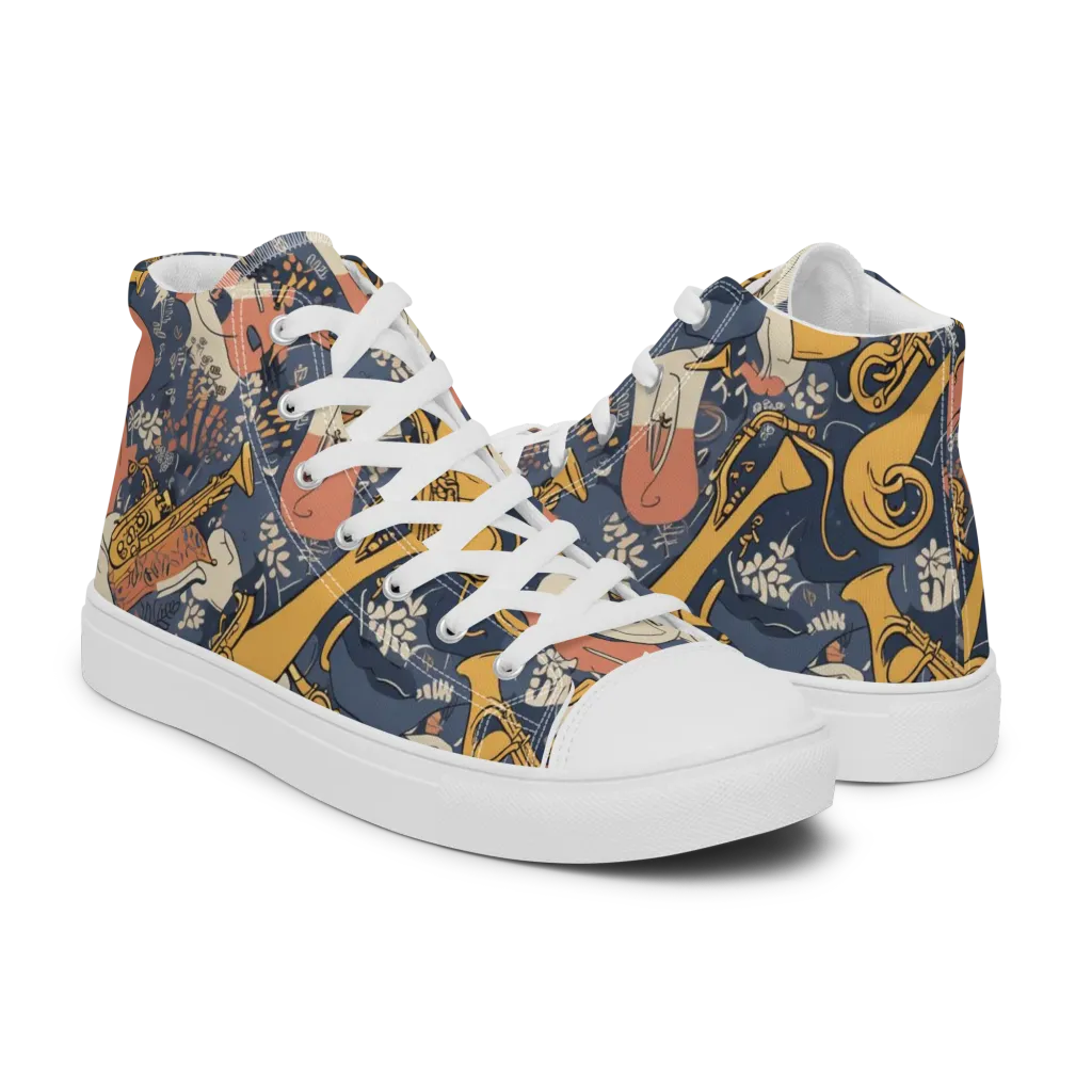 Midnight Brass on Men's High Top Canvas Shoes — Right