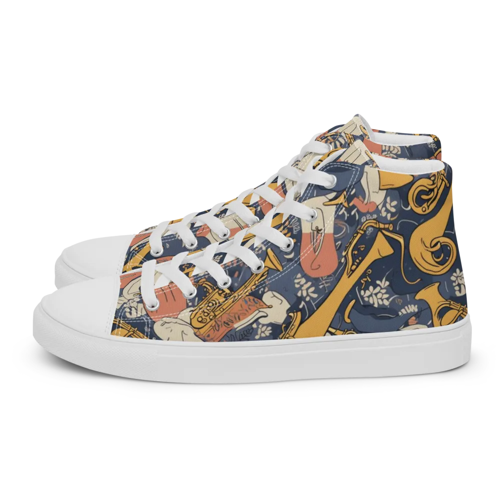 Midnight Brass on Women's High Top Canvas Shoes — Left