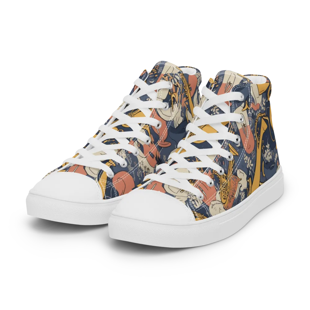 Midnight Brass on Women's High Top Canvas Shoes — Left Front