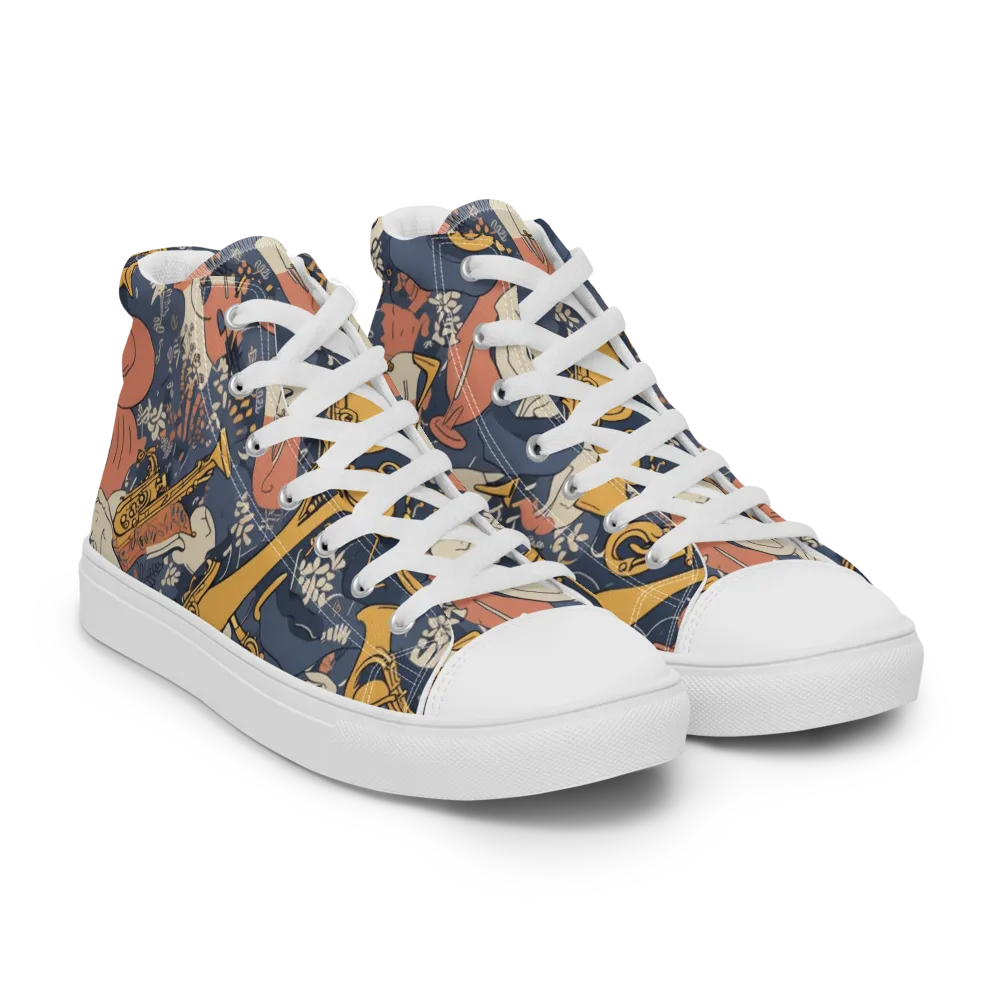 Midnight Brass on Women's High Top Canvas Shoes — Right Front