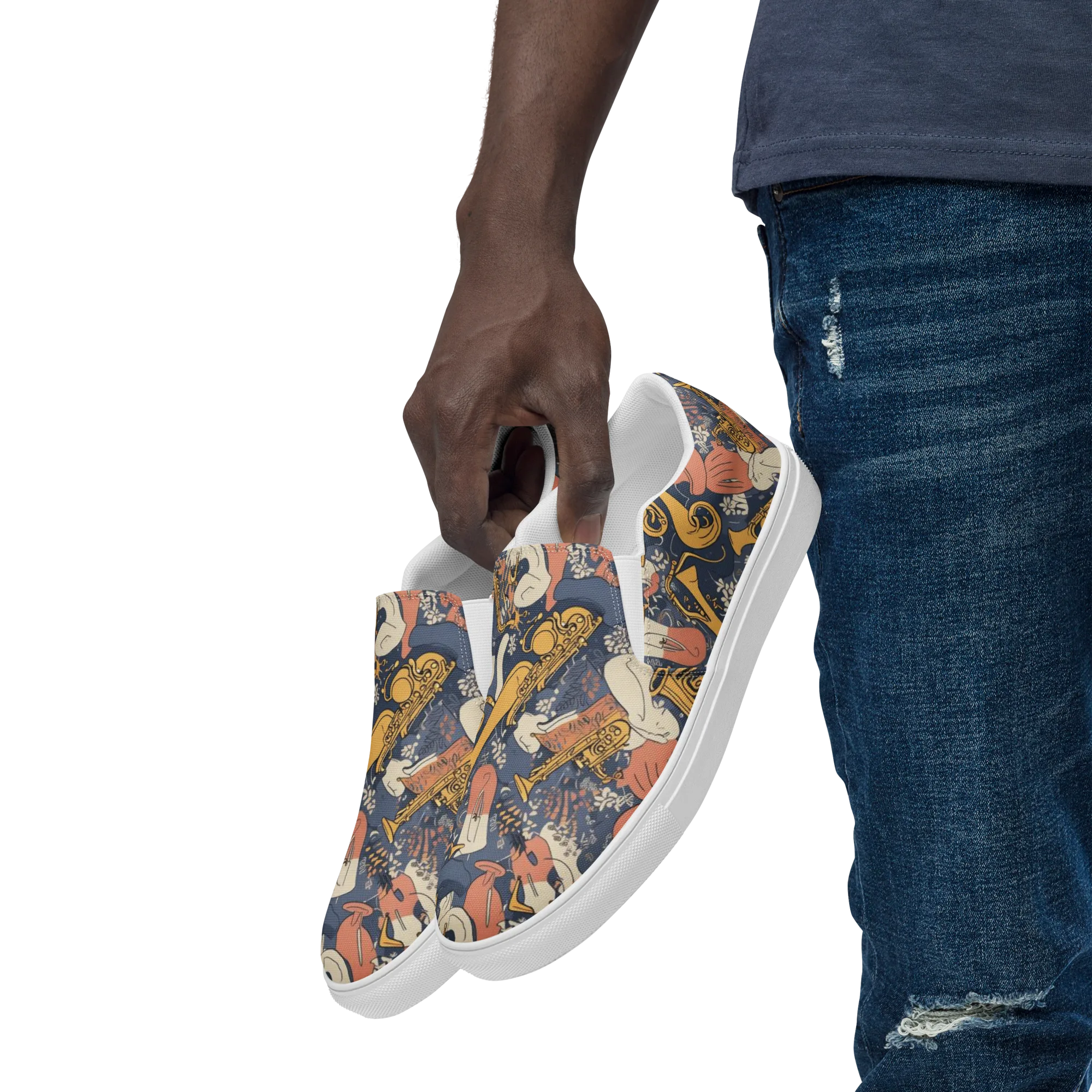 Midnight Brass on Men's Slip-On Canvas Shoes — Left Front