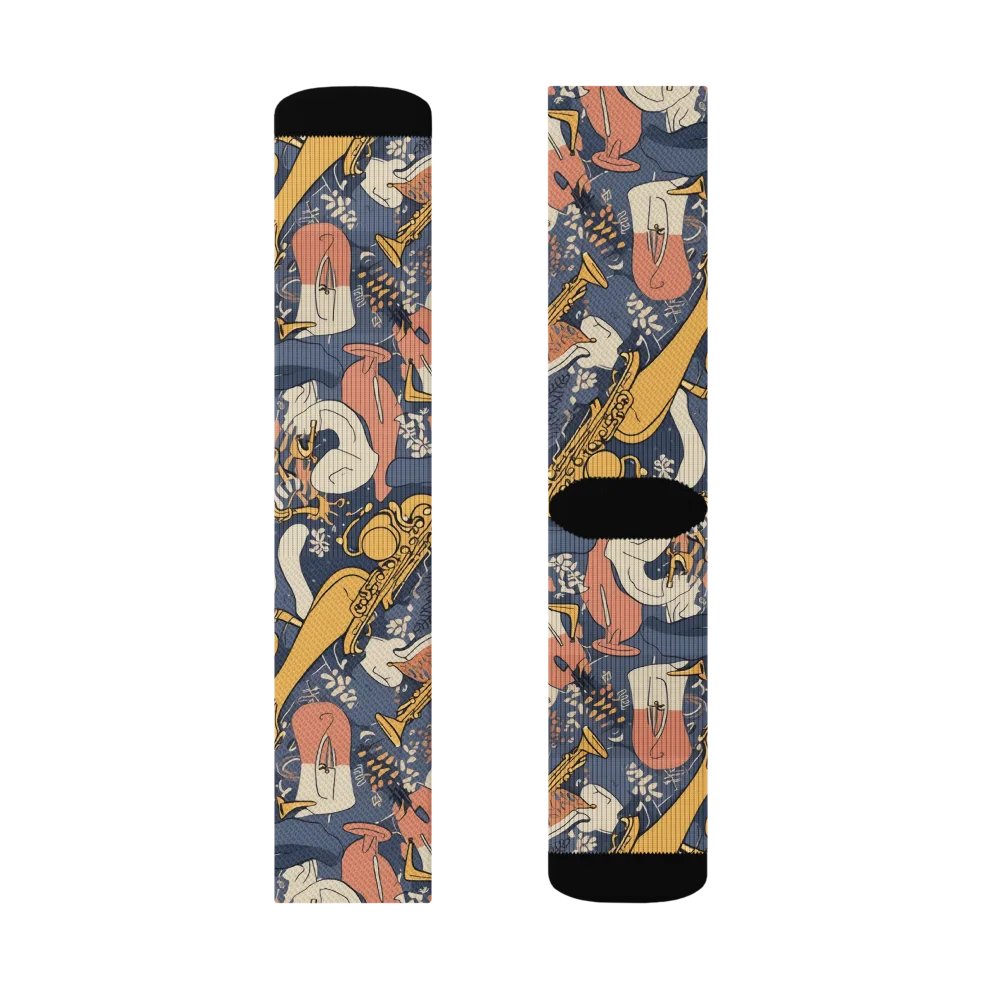 Midnight Brass on Socks — Right Sock