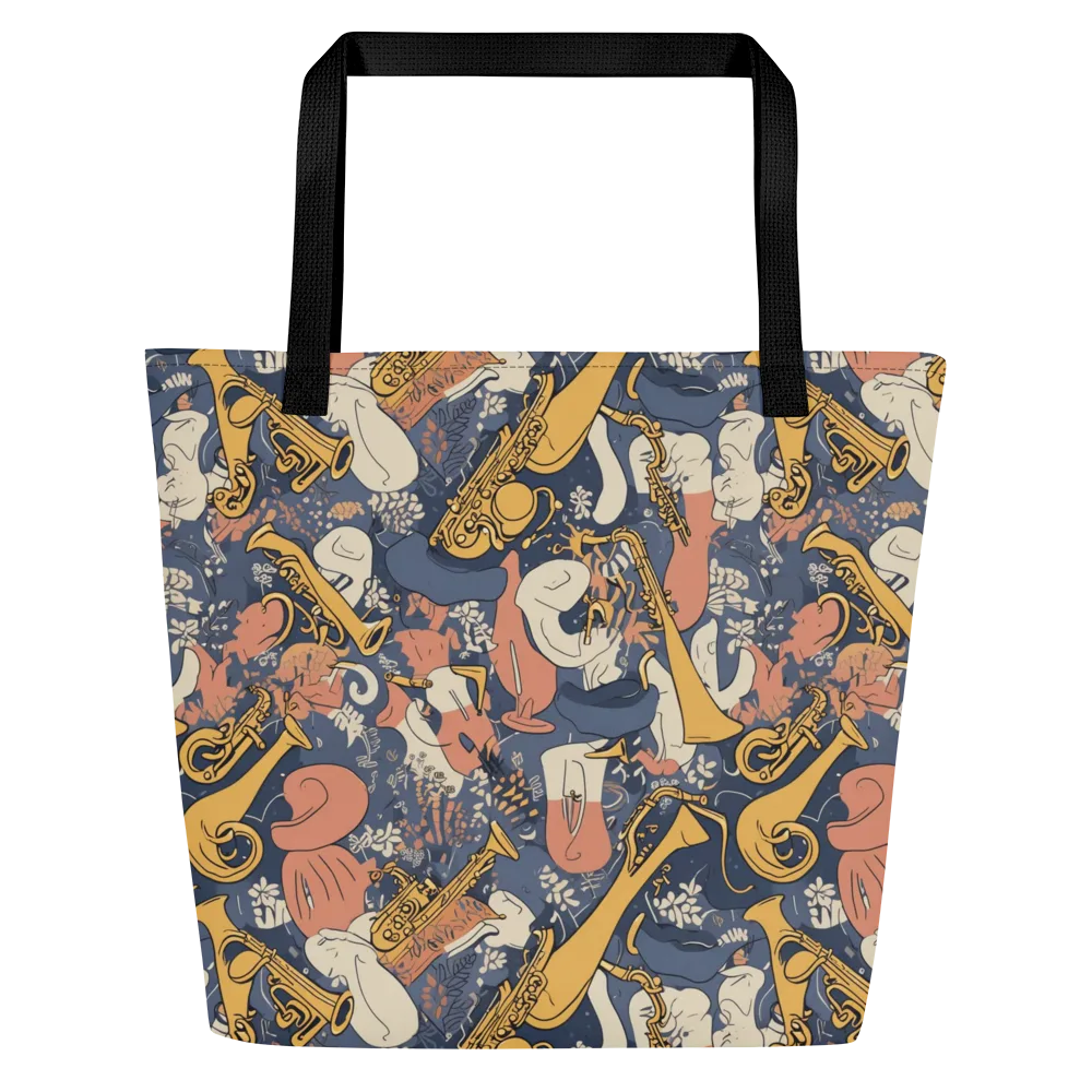 Midnight Brass on Large Tote Bag W/ Pocket — Front