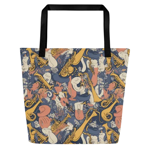Midnight Brass on a Large Tote Bag W/ Pocket