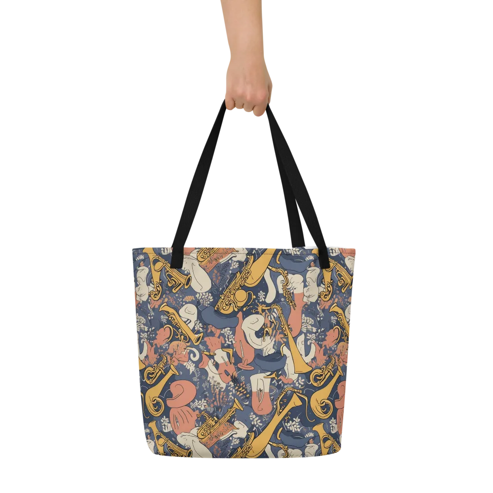 Midnight Brass on Large Tote Bag W/ Pocket — Front