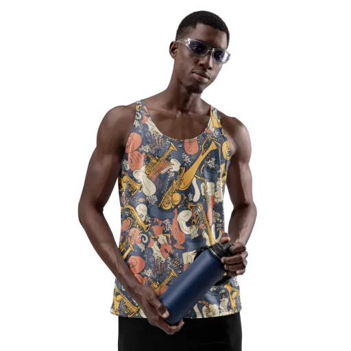 Midnight Brass on a Men's Tank Top