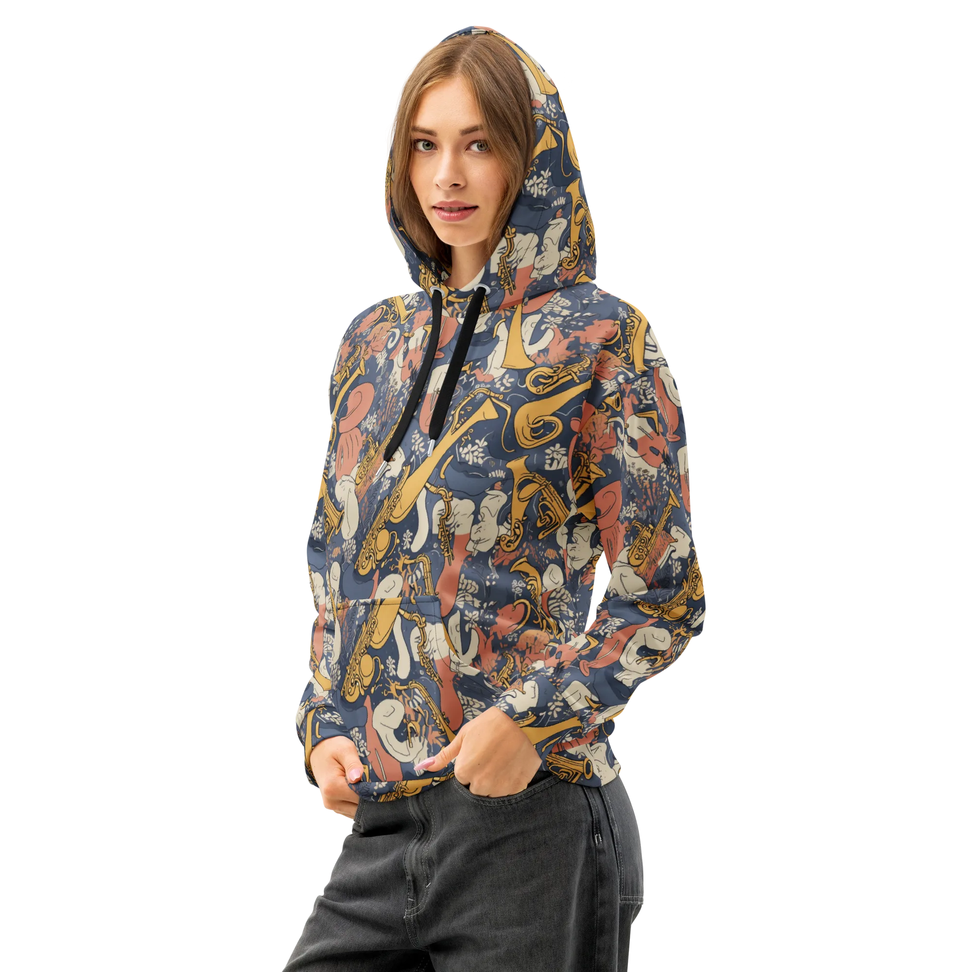 Midnight Brass on Cotton Hoodie — Left Front