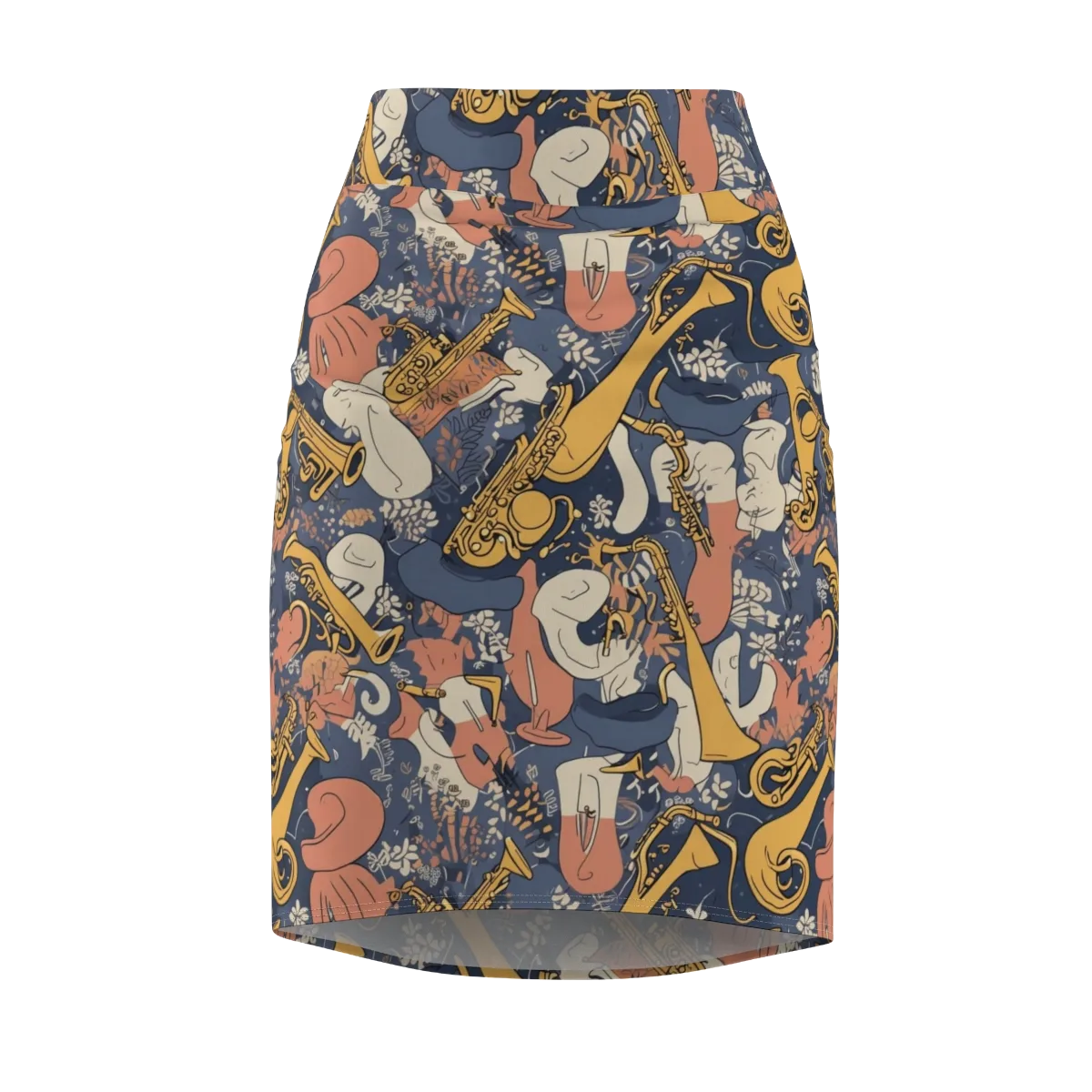 Midnight Brass on Pencil Skirt — Front