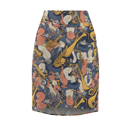Midnight Brass on a Pencil Skirt
