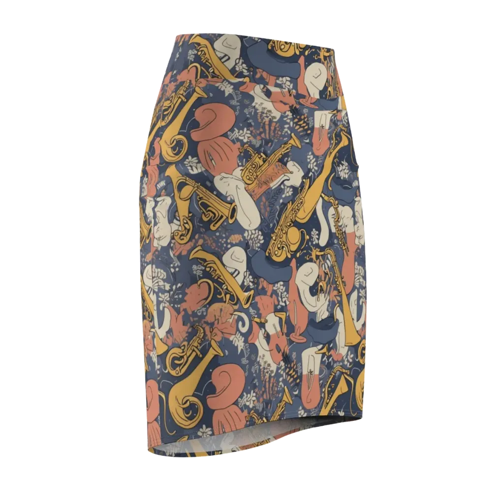 Midnight Brass on Pencil Skirt — Front Side