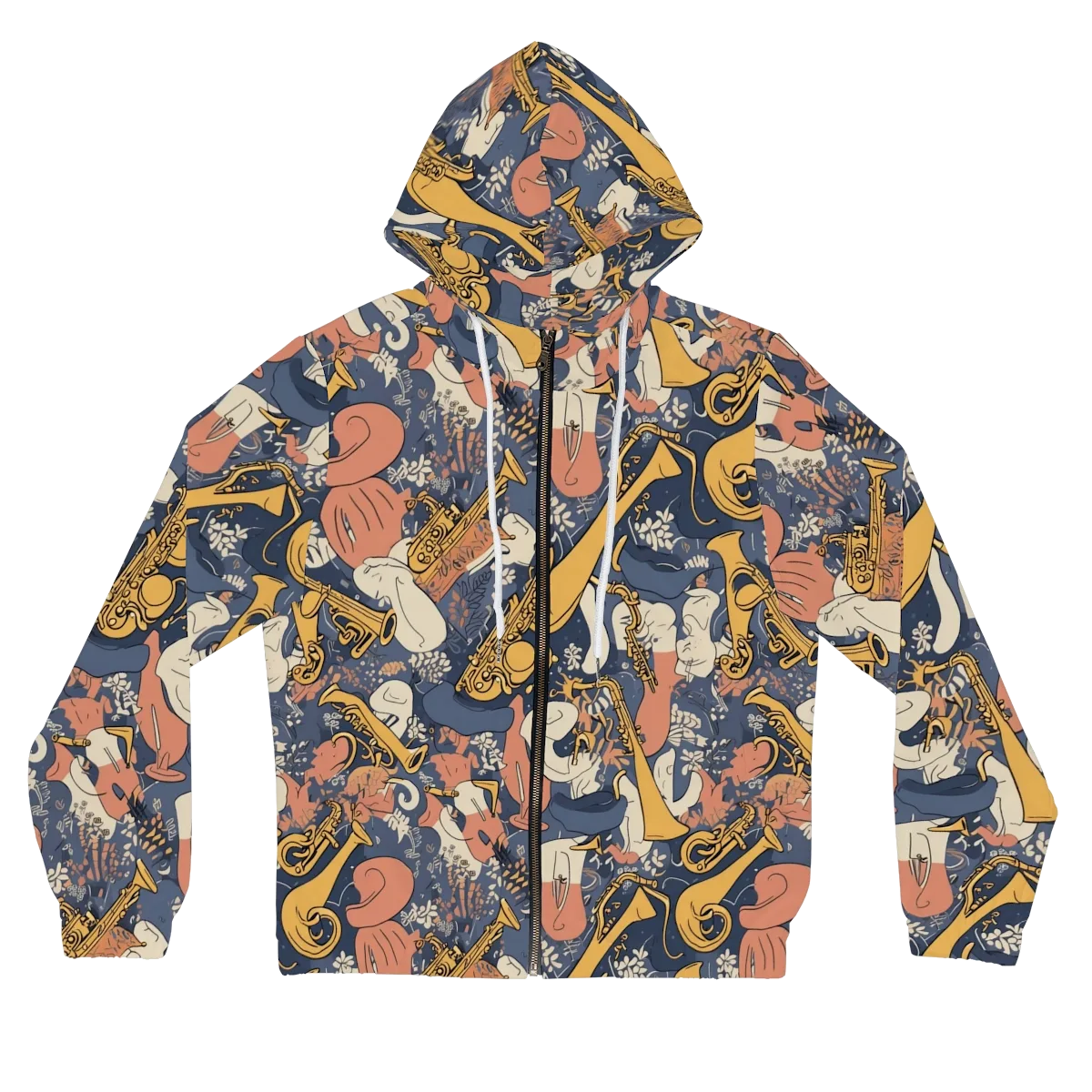 Midnight Brass on Women's Full-Zip Hoodie — Front