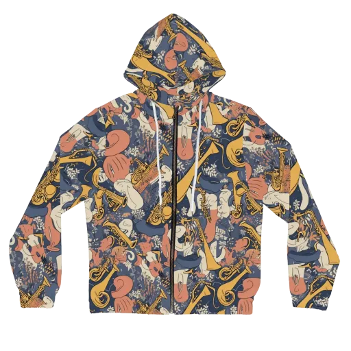 Midnight Brass on a Women's Full-Zip Hoodie