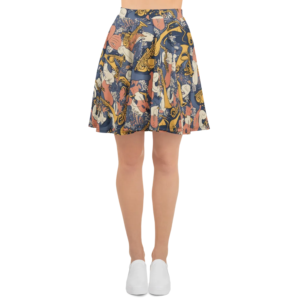 Midnight Brass on Skater Skirt — Front