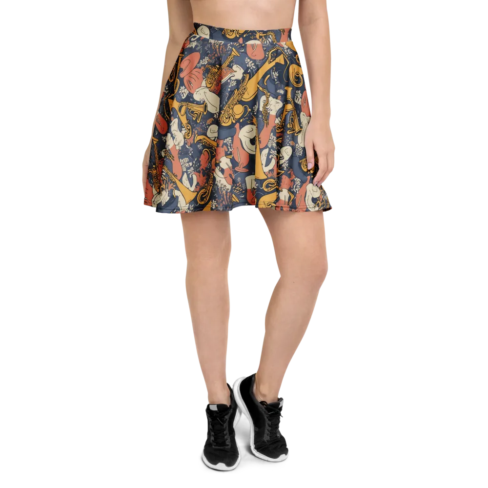 Midnight Brass on Skater Skirt — Front