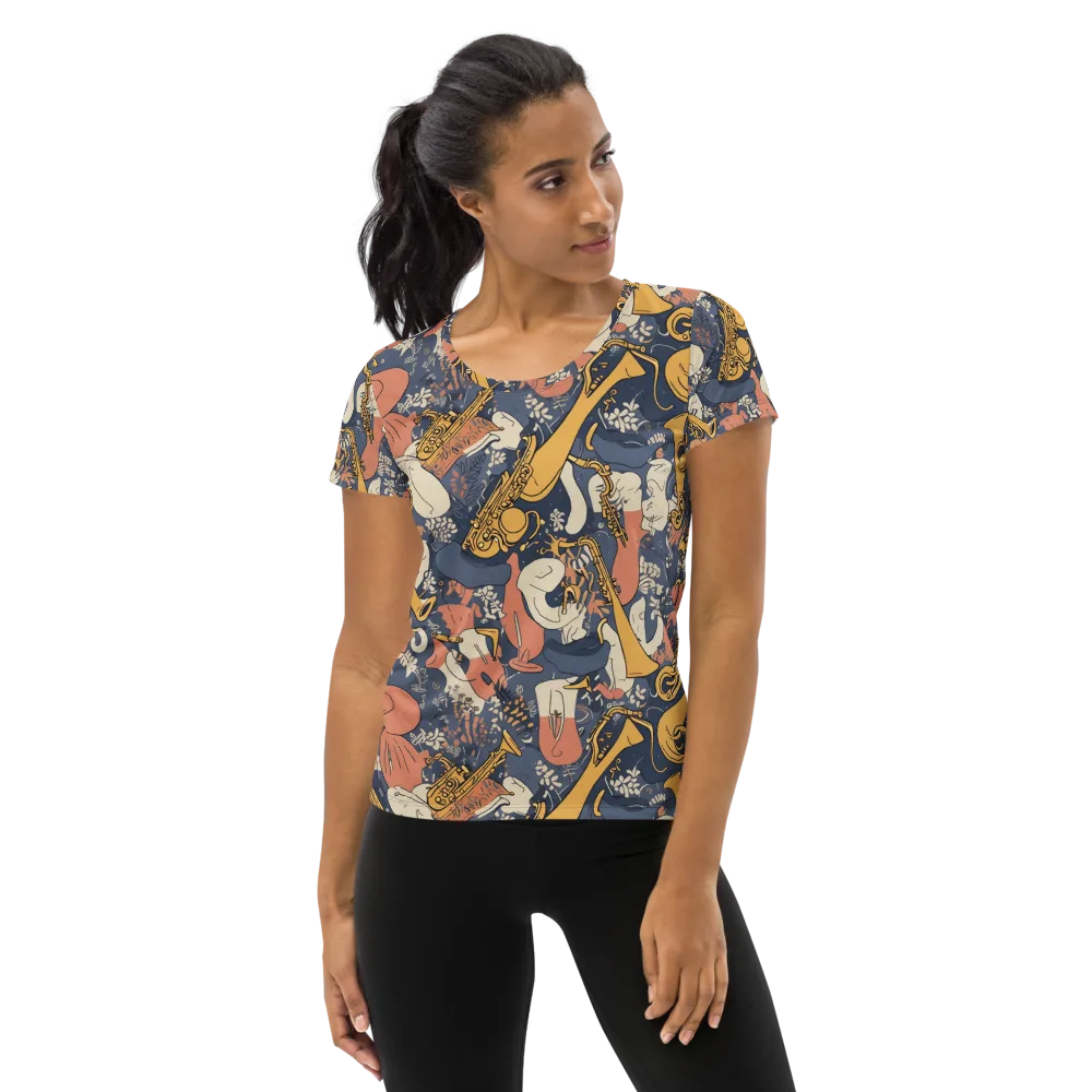 Midnight Brass on Women's Athletic T-Shirt — Front