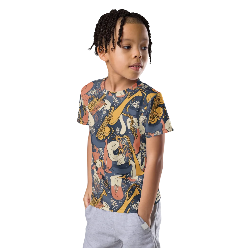 Midnight Brass on Kids Crew Neck T-Shirt — Left Front