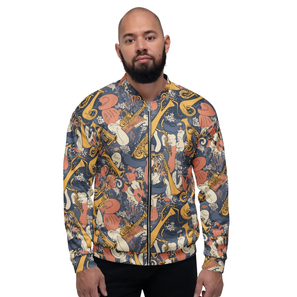Midnight Brass on Bomber Jacket — Front