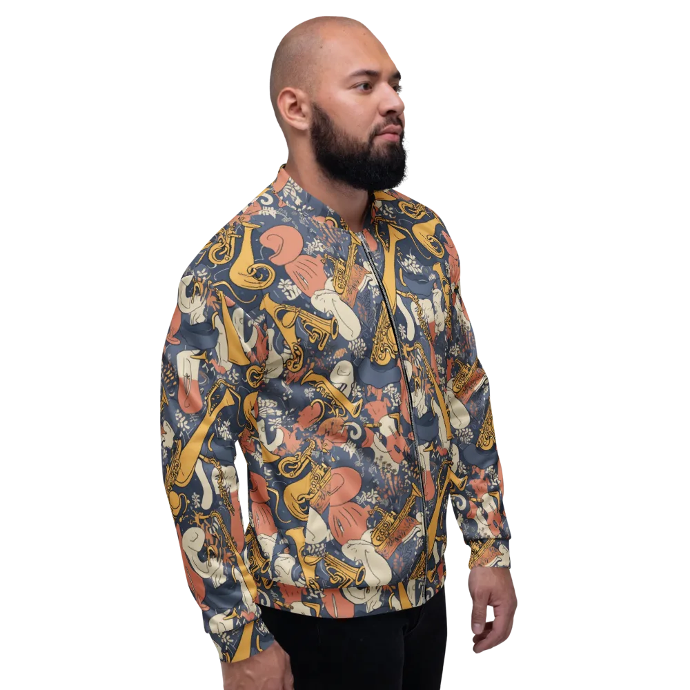 Midnight Brass on Bomber Jacket — Right
