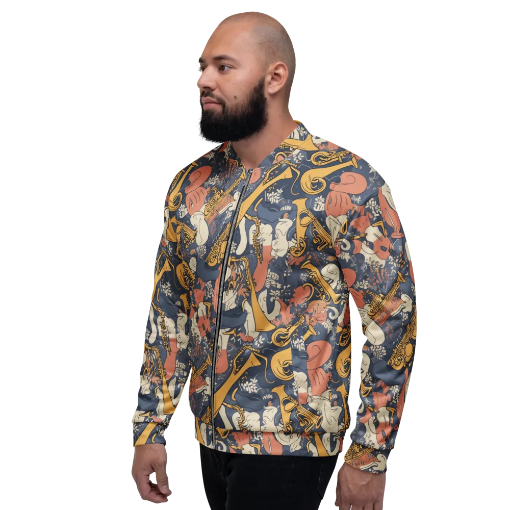 Midnight Brass on Bomber Jacket — Left