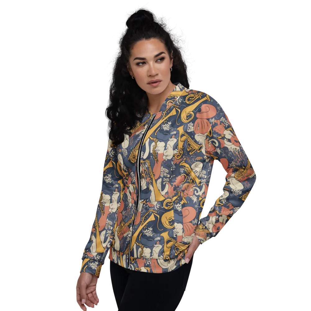 Midnight Brass on Bomber Jacket — Left