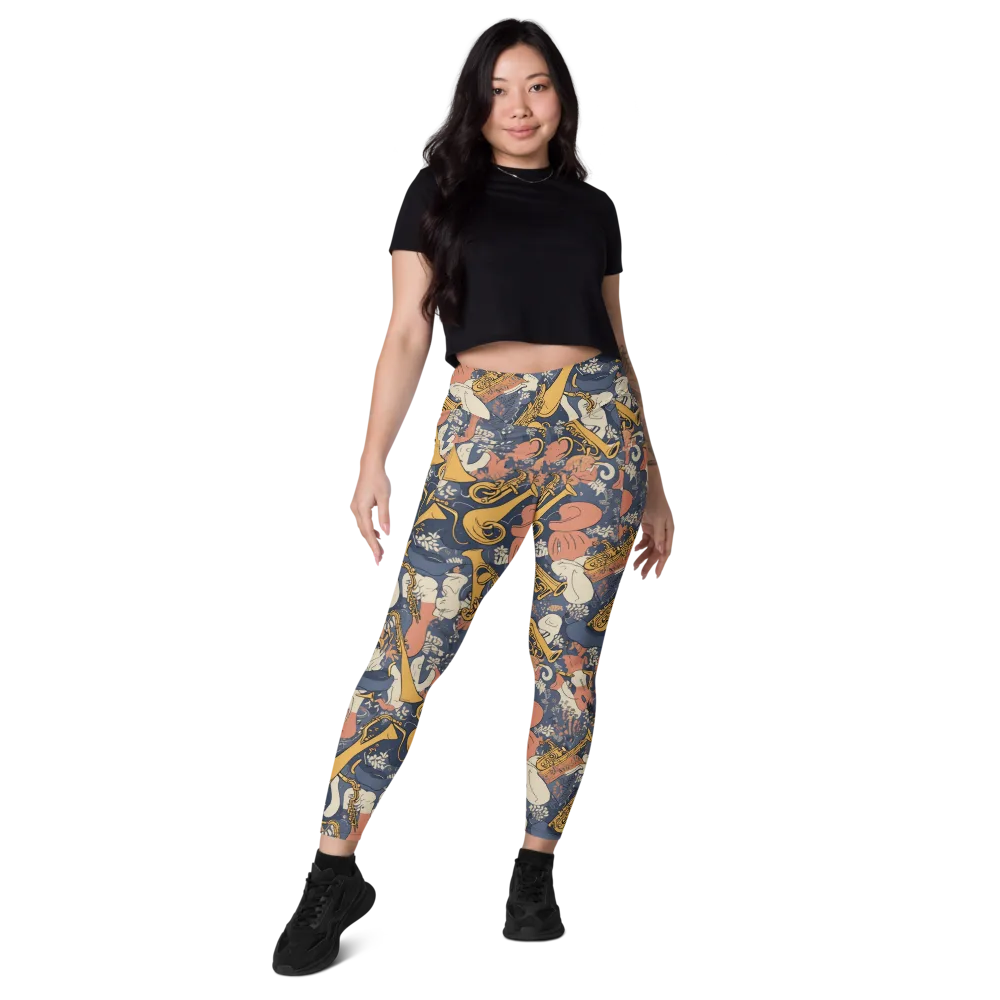 Midnight Brass on Leggings with Pockets — Front