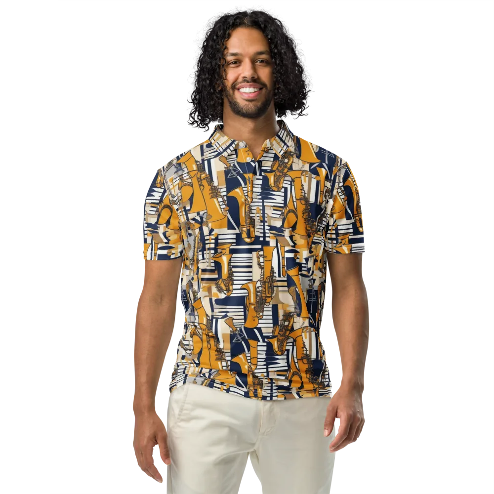 Saffron Swing on Men's Slim Fit Polo Shirt — Front