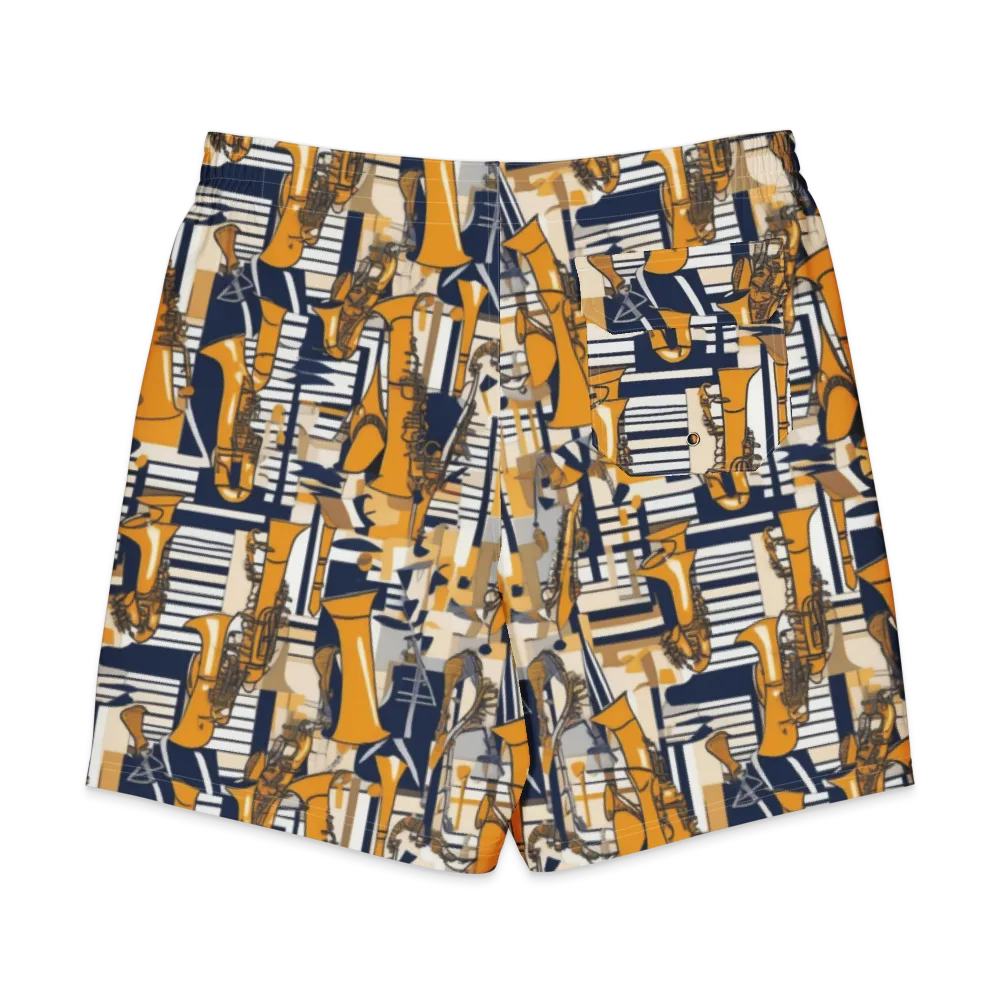 Saffron Swing on Men's Board Shorts — Back