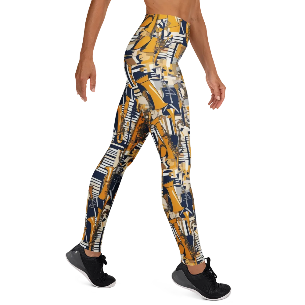 Saffron Swing on Yoga Leggings — Right
