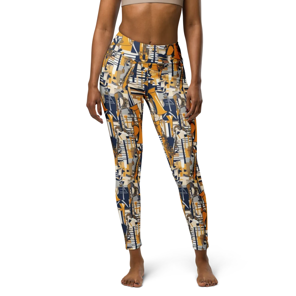 Saffron Swing on Yoga Leggings — Front