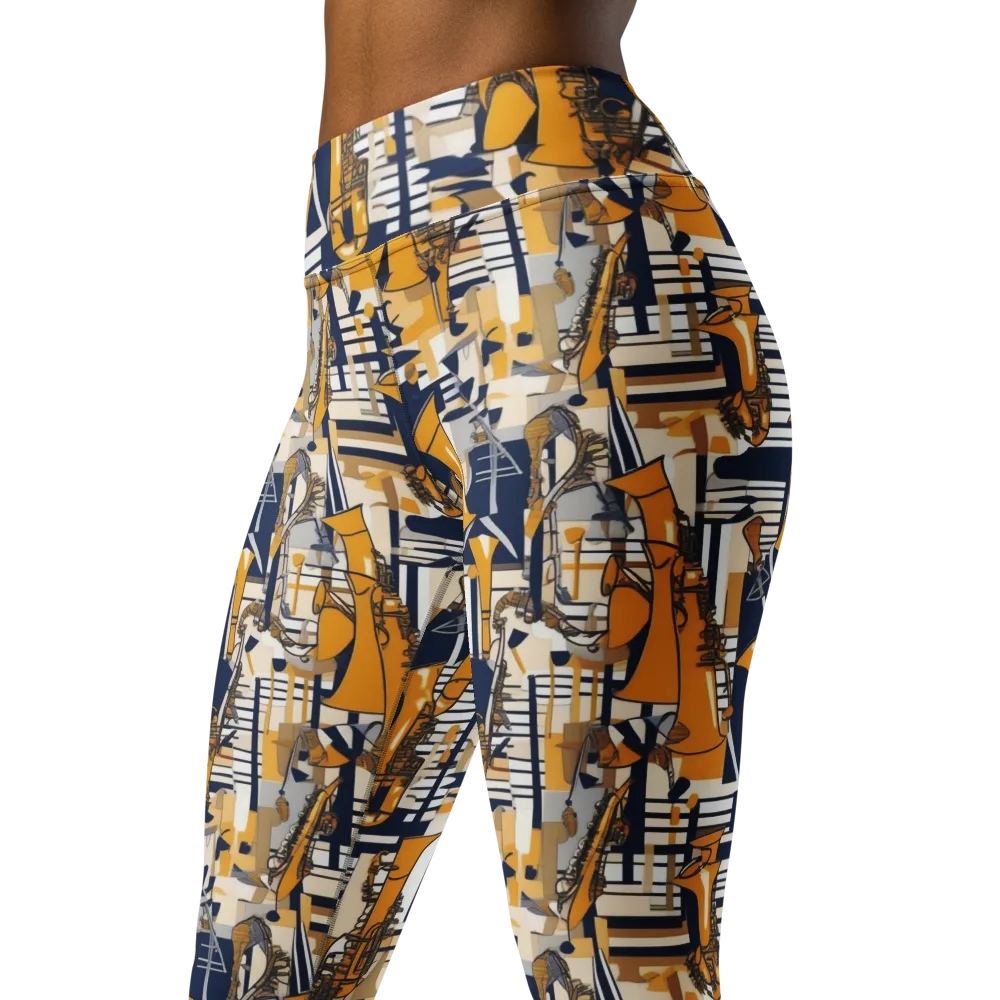 Saffron Swing on Yoga Leggings — Left Front
