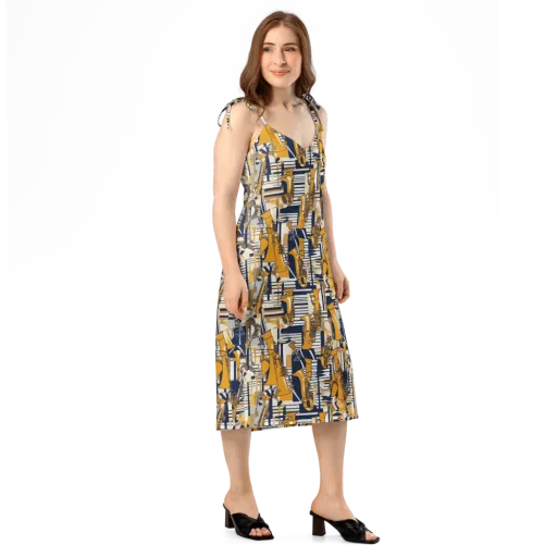 Saffron Swing on a Slip Dress