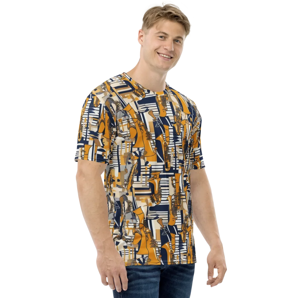 Saffron Swing on Men's Crew Neck T-Shirt — Right