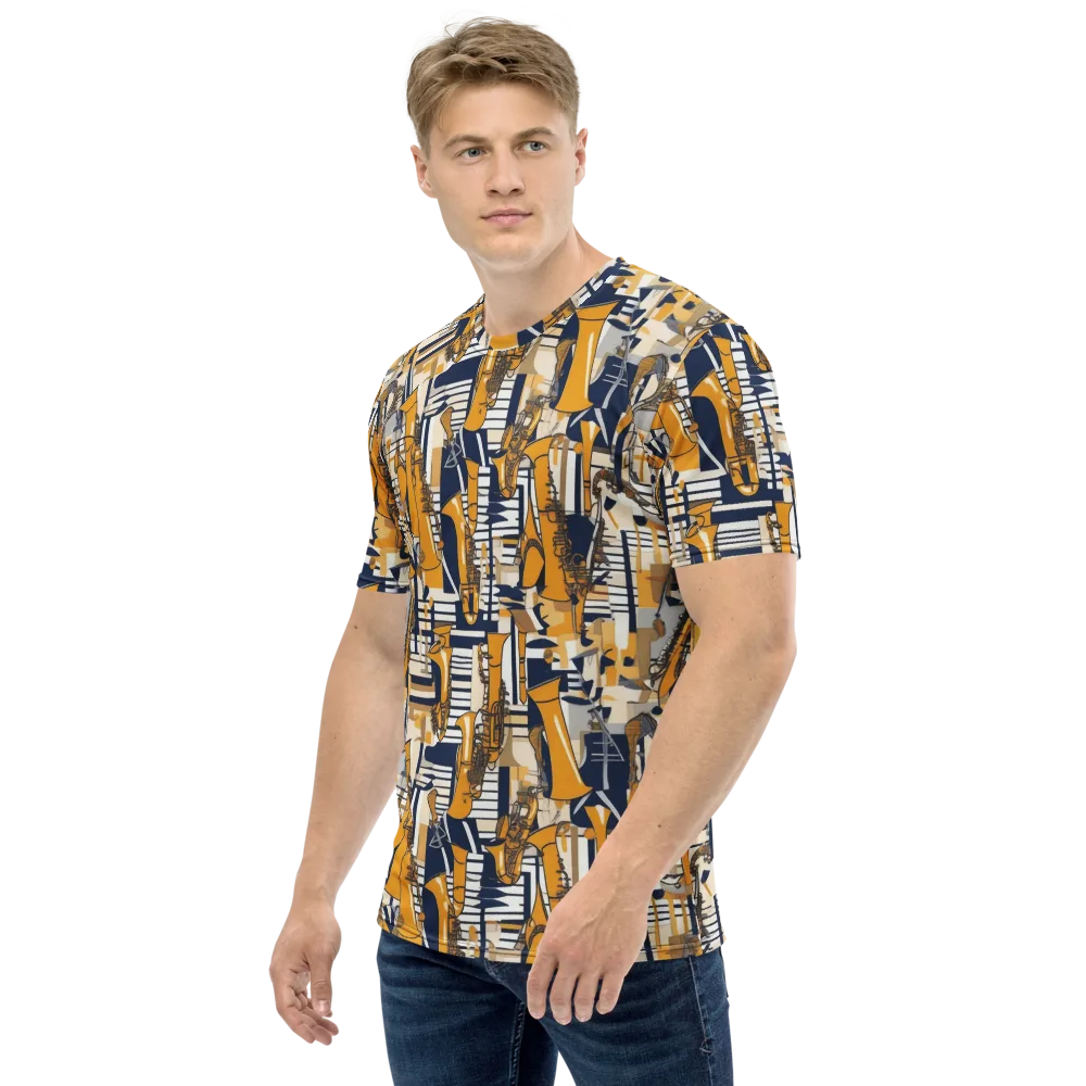Saffron Swing on Men's Crew Neck T-Shirt — Left
