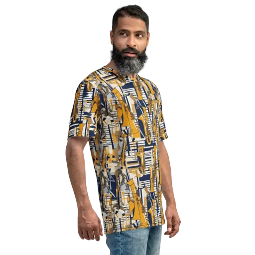 Saffron Swing on a Men's Crew Neck T-Shirt