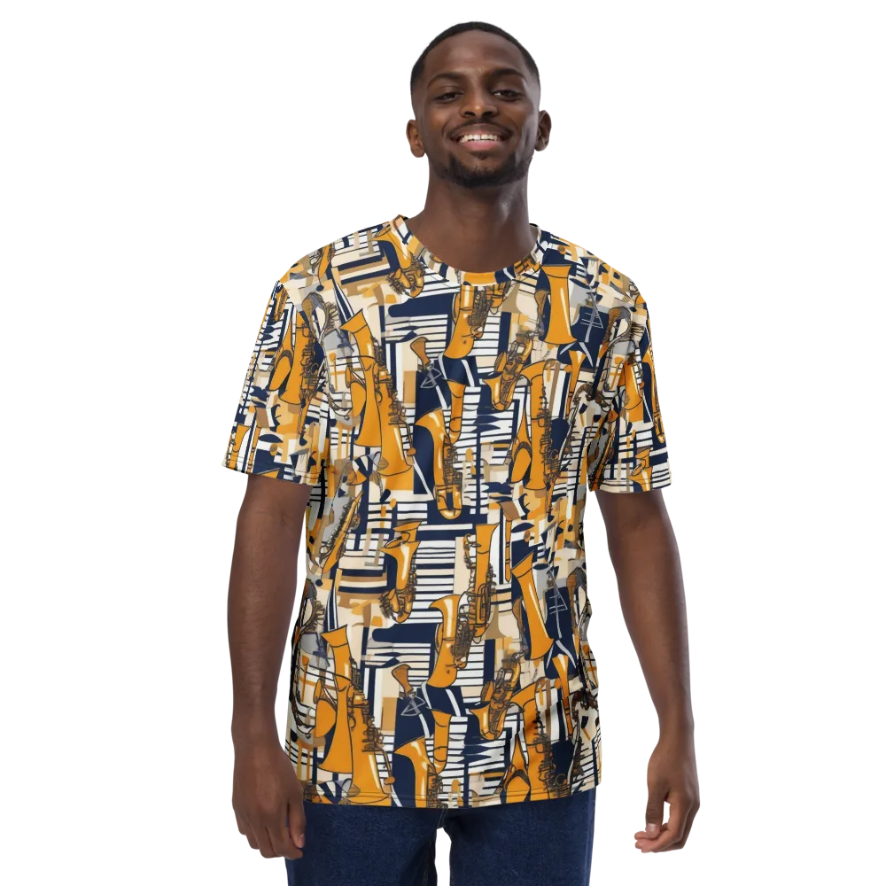 Saffron Swing on Men's Crew Neck T-Shirt — Front