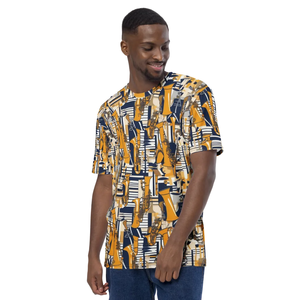 Saffron Swing on Men's Crew Neck T-Shirt — Left