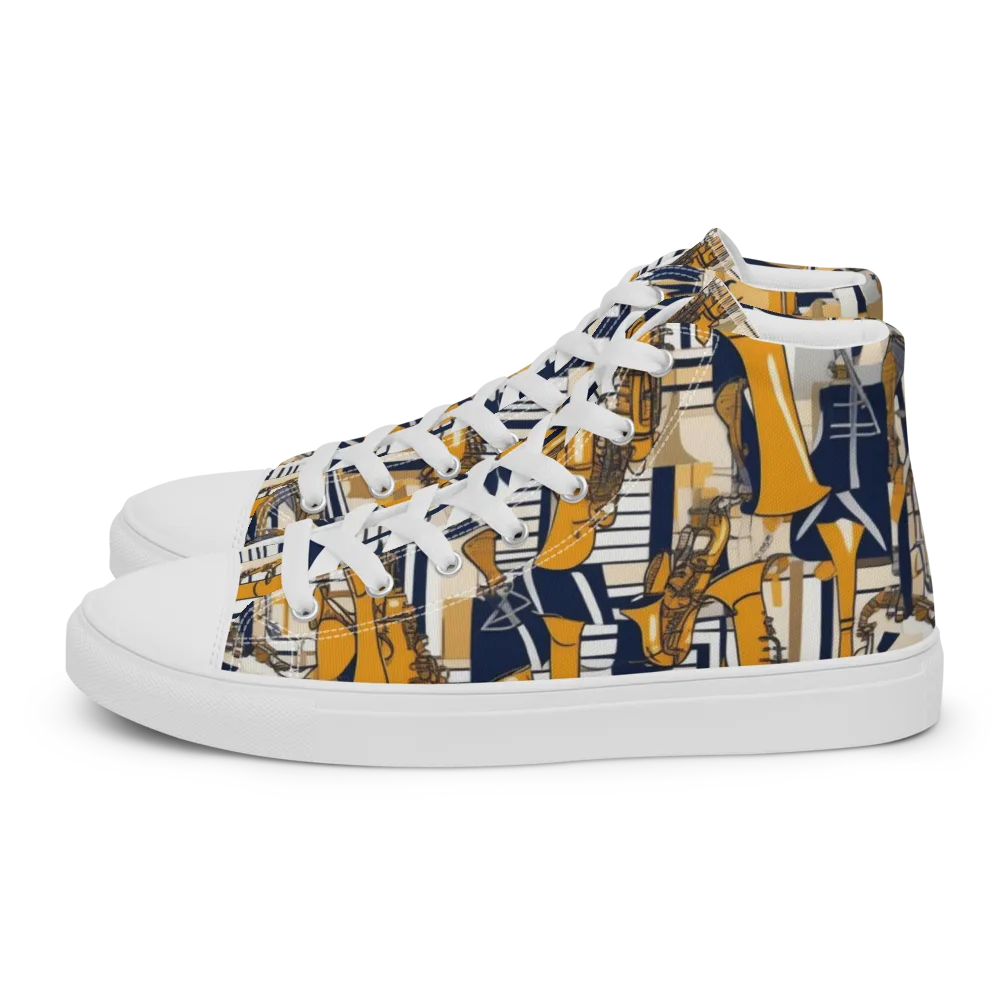 Saffron Swing on Men's High Top Canvas Shoes — Left