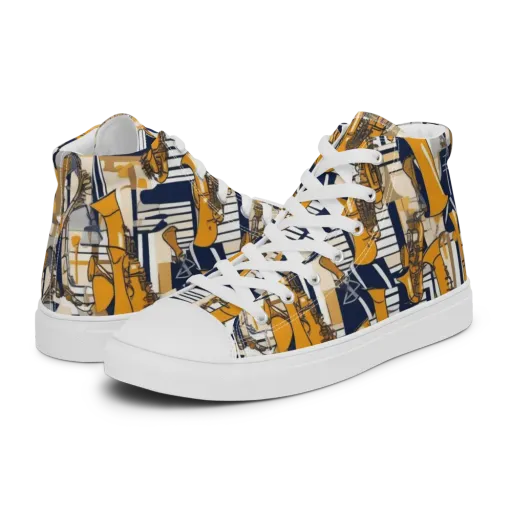 Saffron Swing on a Men's High Top Canvas Shoes