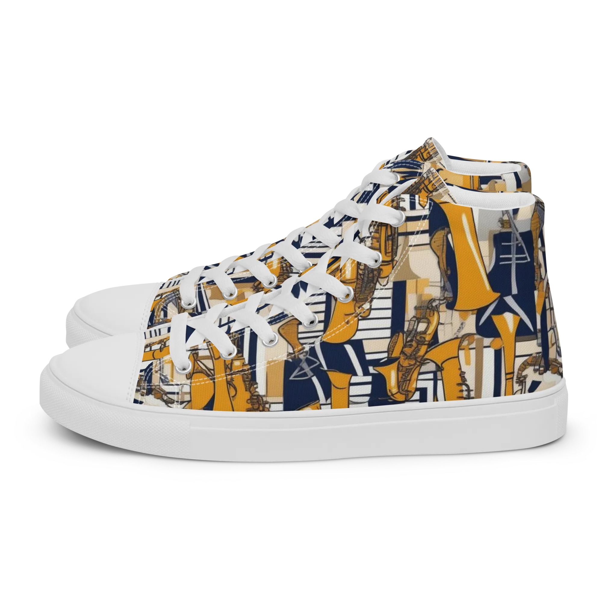 Saffron Swing on Women's High Top Canvas Shoes — Left